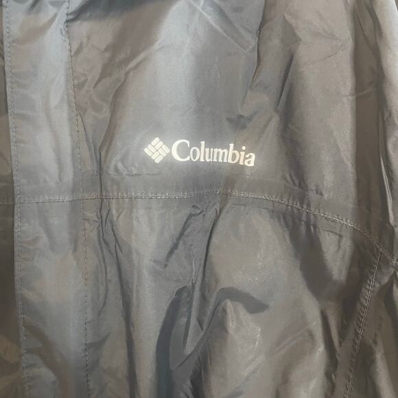 Columbia Mens hooded windbreaker Black SZ XL Mesh lined Drawcord w/pockets - Picture 5 of 6
